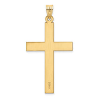14k Sandblasted Cross Pendant-XR105