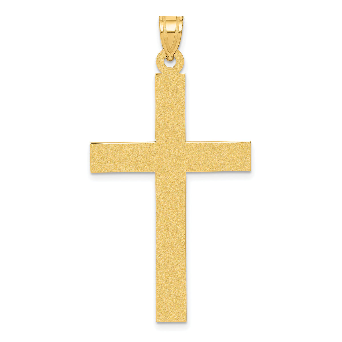 14k Sandblasted Cross Pendant-XR105