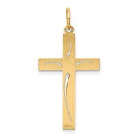 14K Laser Designed Cross Pendant-XR1050