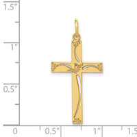 14K Laser Designed Cross Pendant-XR1050