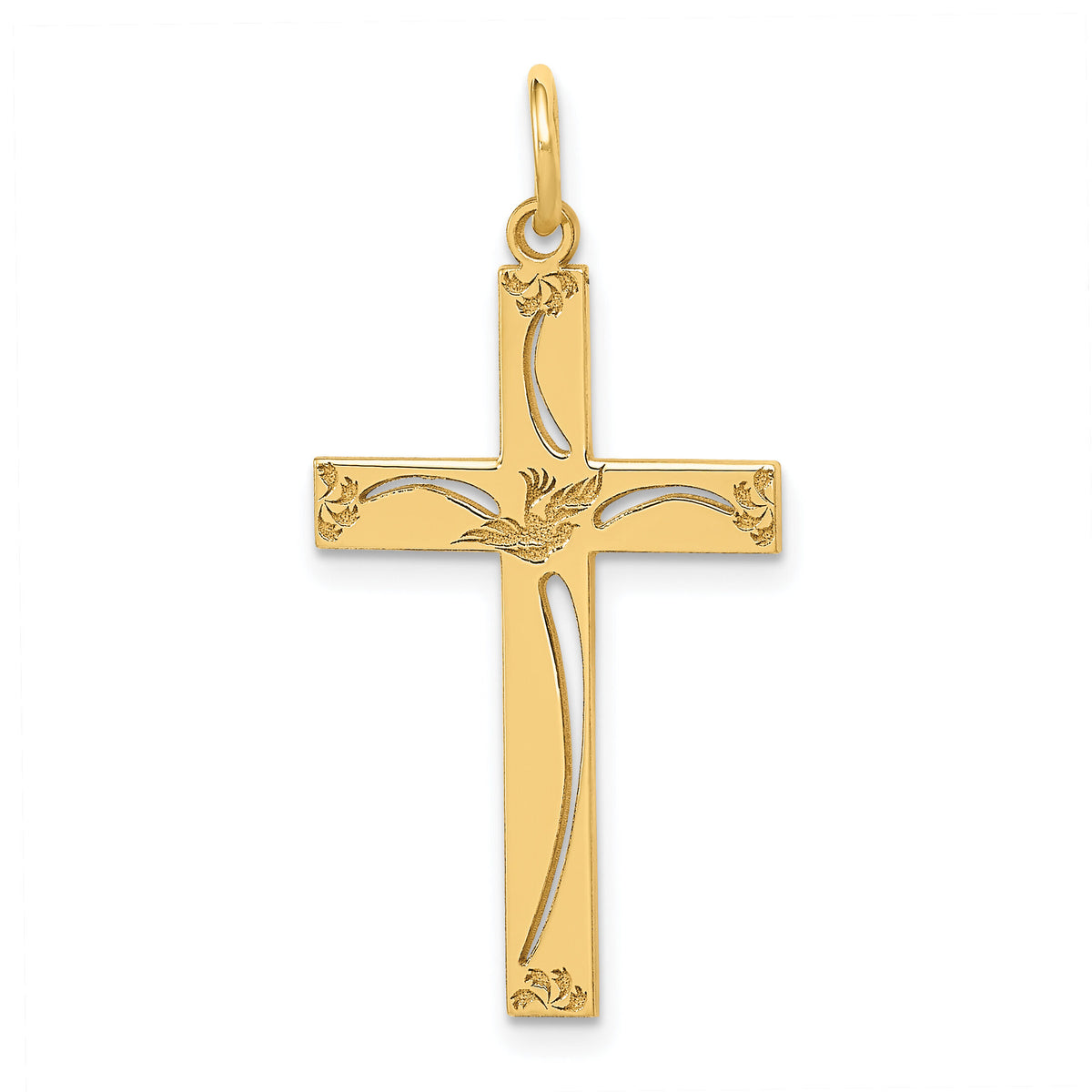 14K Laser Designed Cross Pendant-XR1050