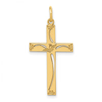14K Laser Designed Cross Pendant-XR1050