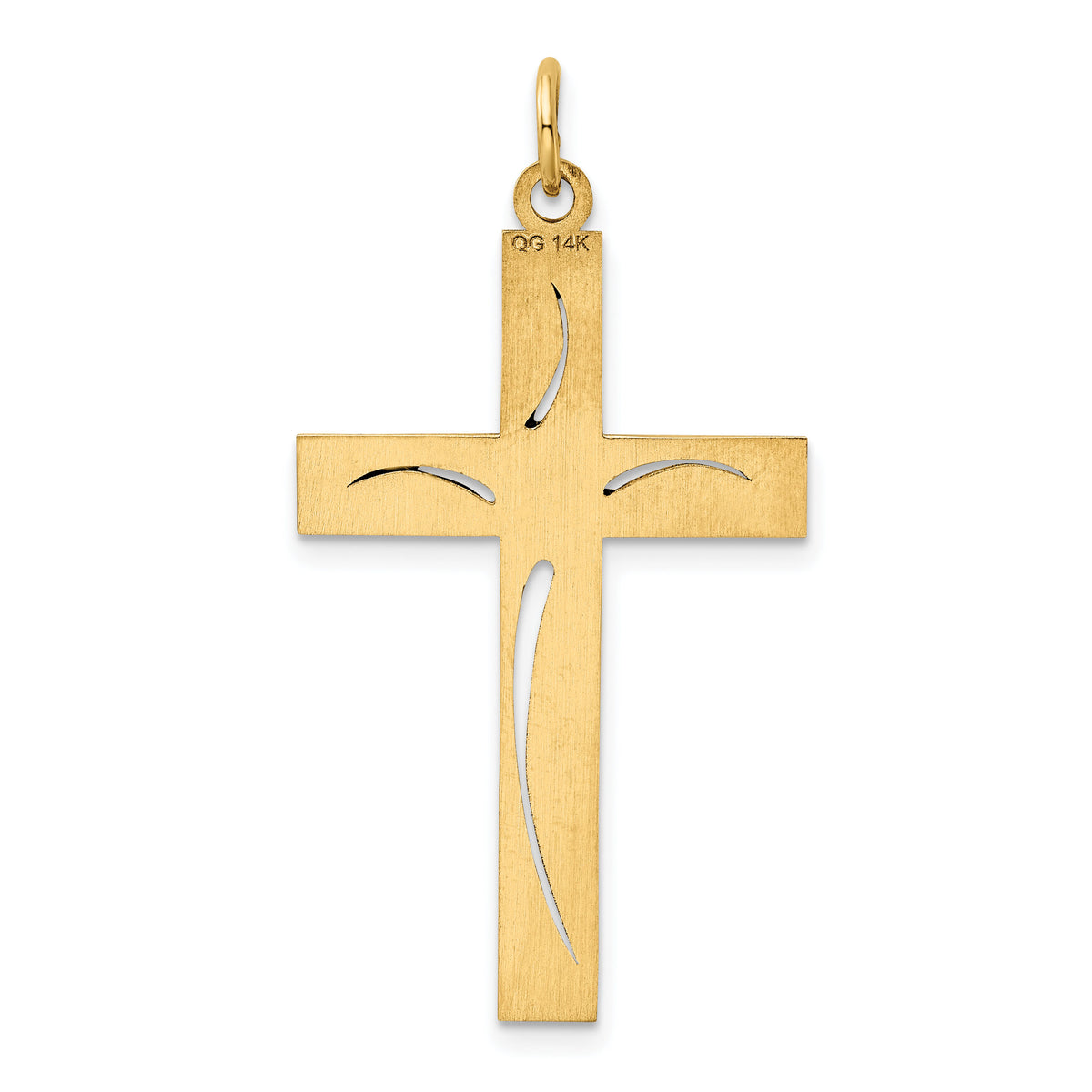 14K Laser Designed Cross Pendant-XR1051