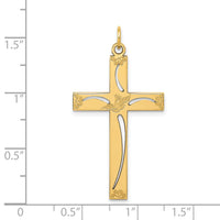 14K Laser Designed Cross Pendant-XR1051