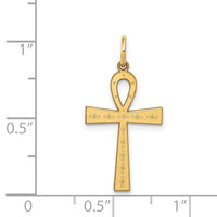14K Laser Designed Ankh Cross Charm-XR1065