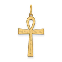 14K Laser Designed Ankh Cross Charm-XR1065