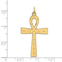 14K Laser Designed Ankh Cross Pendant-XR1067