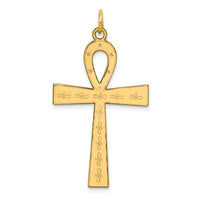 14K Laser Designed Ankh Cross Pendant-XR1067