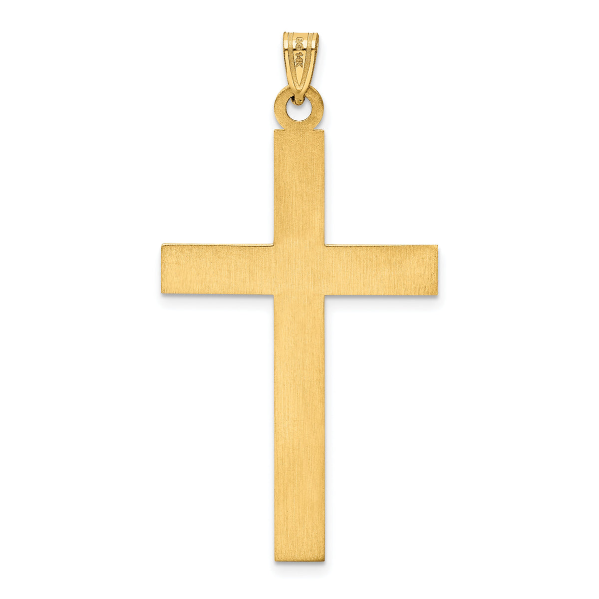 14k Solid Laser Etched Cross Pendant-XR109