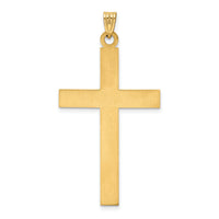 14k Solid Laser Etched Cross Pendant-XR109