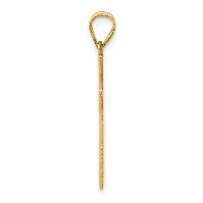14k Florentine Satin Cross Pendant-XR111