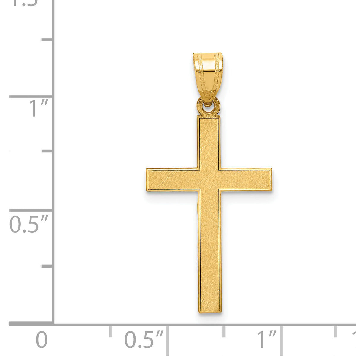 14k Florentine Satin Cross Pendant-XR111