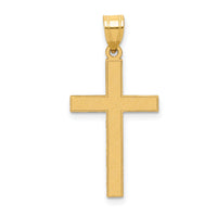 14k Florentine Satin Cross Pendant-XR111