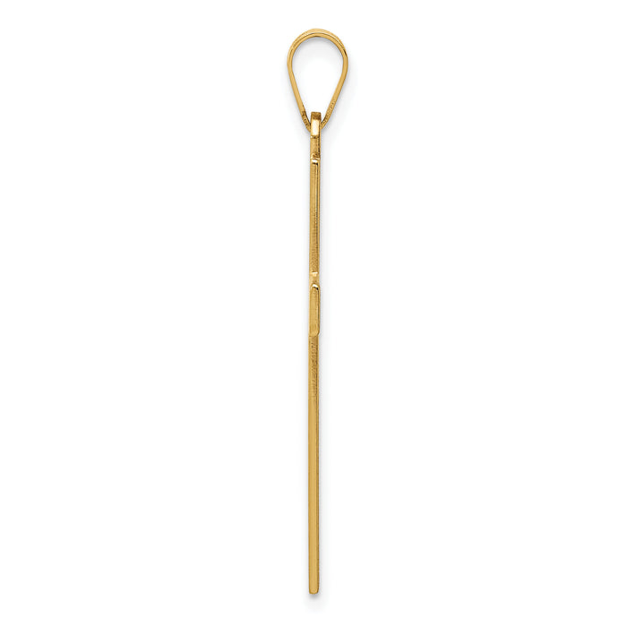 14k Florentine Satin Cross Pendant-XR112