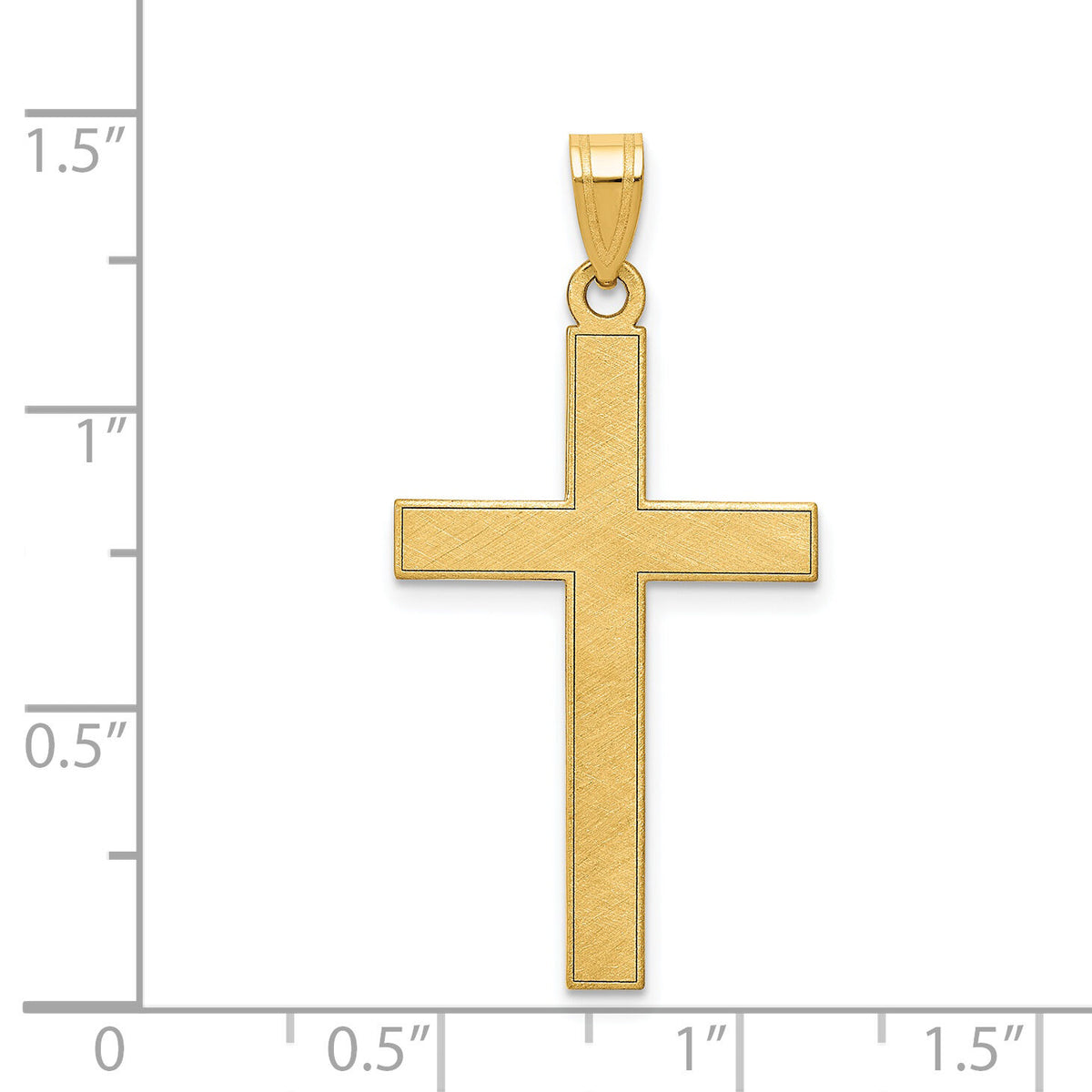 14k Florentine Satin Cross Pendant-XR112