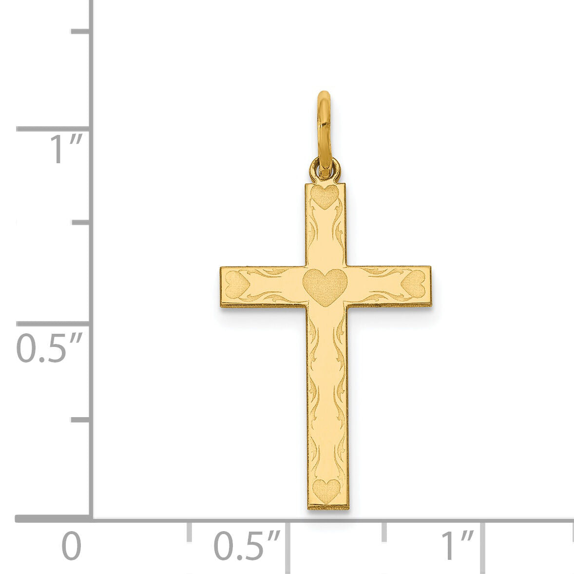 14K Laser Designed Cross Charm-XR1145