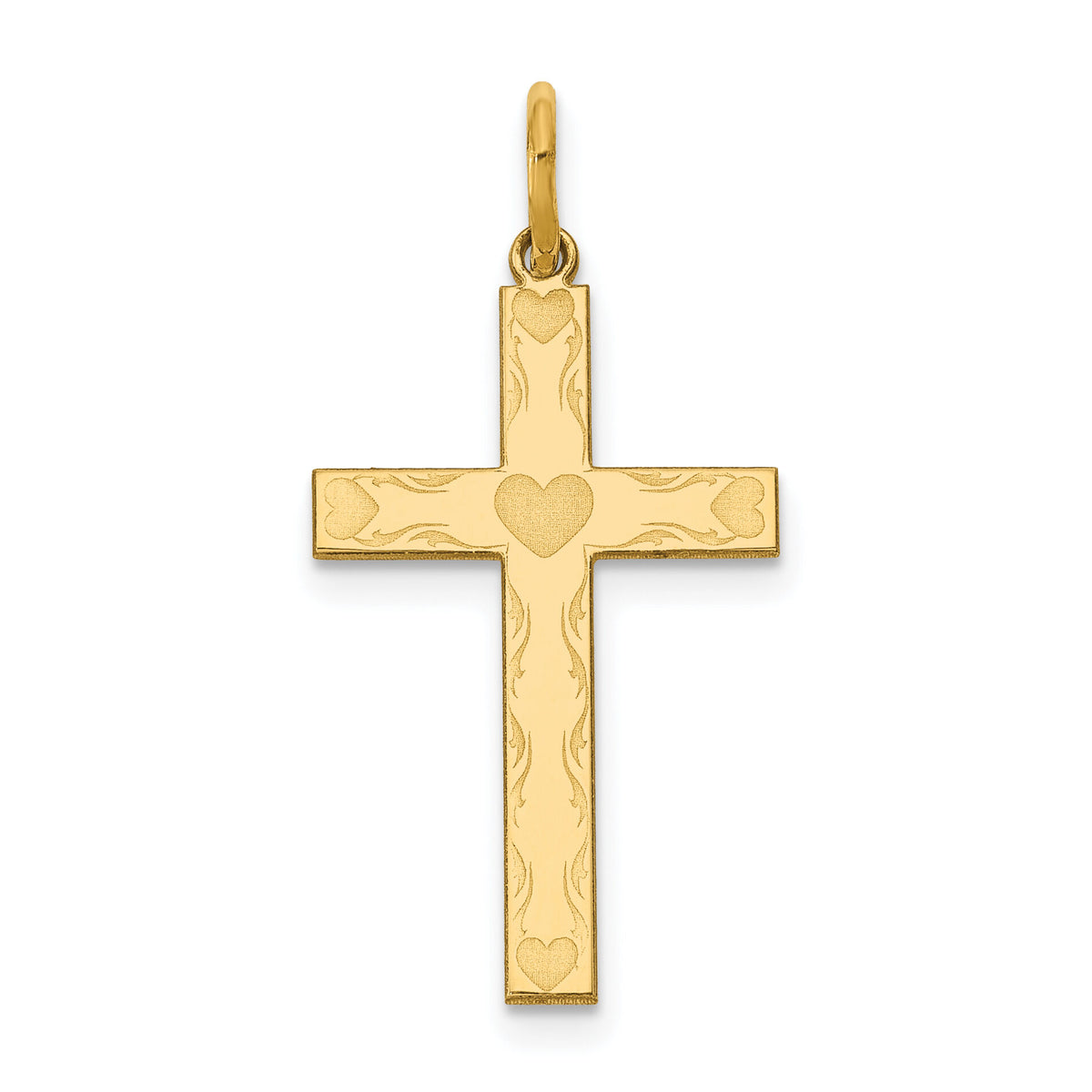 14K Laser Designed Cross Charm-XR1145