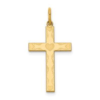 14K Laser Designed Cross Charm-XR1145