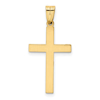 14k Solid Laser Etched Cross Pendant-XR115