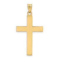 14k Solid Laser Etched Cross Pendant-XR116
