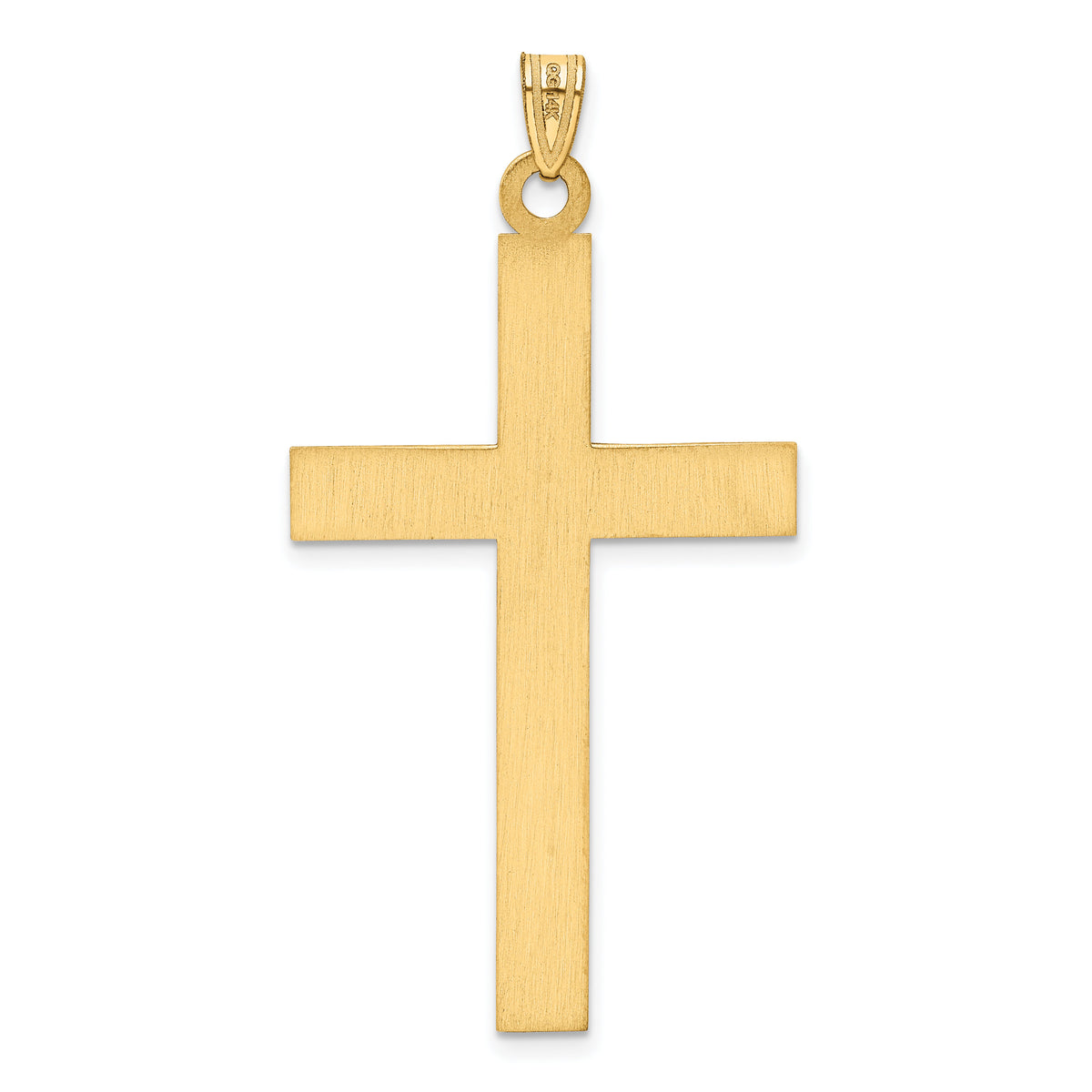 14k Solid Laser Etched Cross Pendant-XR117
