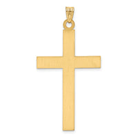 14k Solid Laser Etched Cross Pendant-XR117