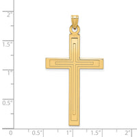 14k Solid Laser Etched Cross Pendant-XR117