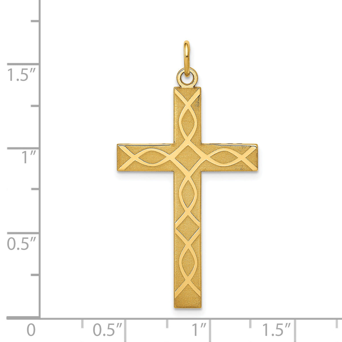 14K Laser Designed Cross Pendant-XR1197