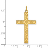 14K Laser Designed Cross Pendant-XR1197