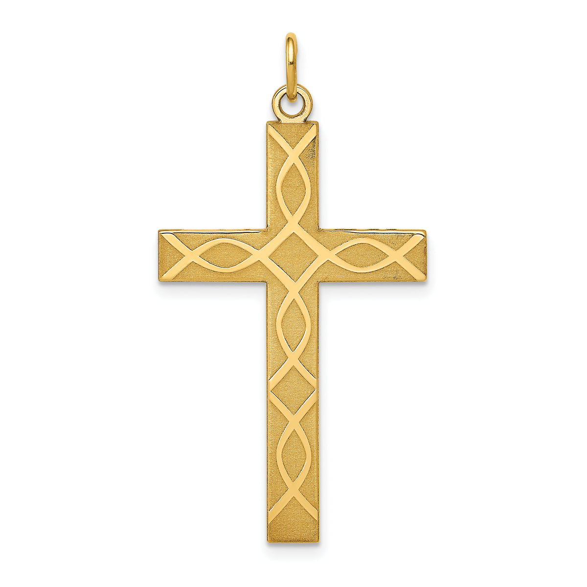 14K Laser Designed Cross Pendant-XR1197