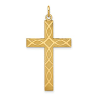 14K Laser Designed Cross Pendant-XR1197