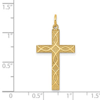 14K Laser Designed Cross Pendant-XR1198