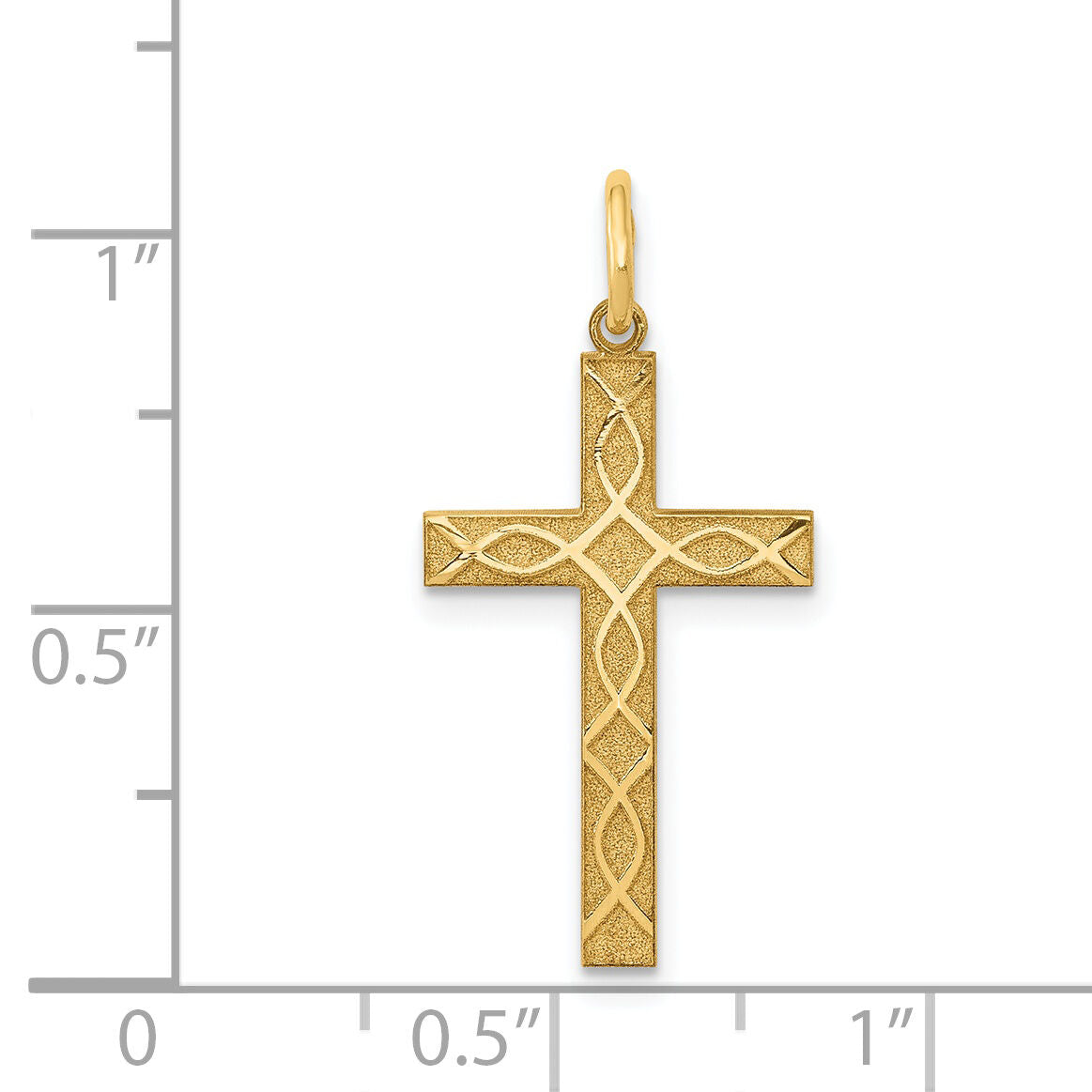 14K Laser Designed Cross Charm-XR1199