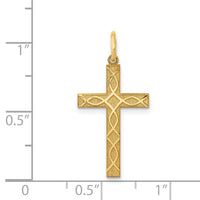 14K Laser Designed Cross Charm-XR1199