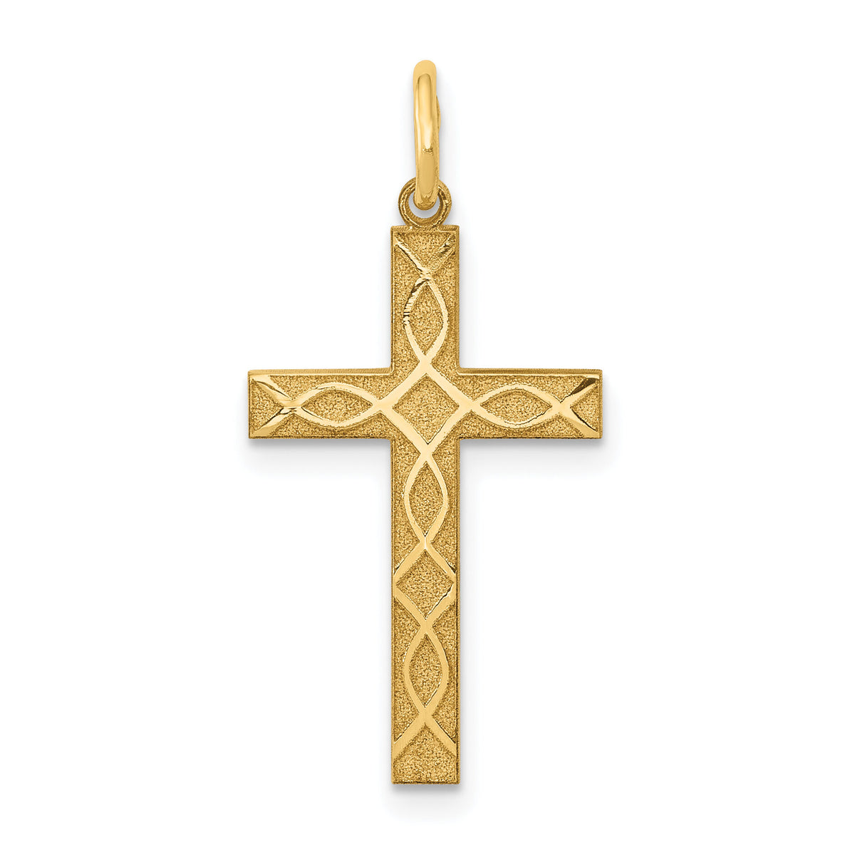 14K Laser Designed Cross Charm-XR1199