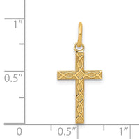 14K Laser Designed Cross Charm-XR1200
