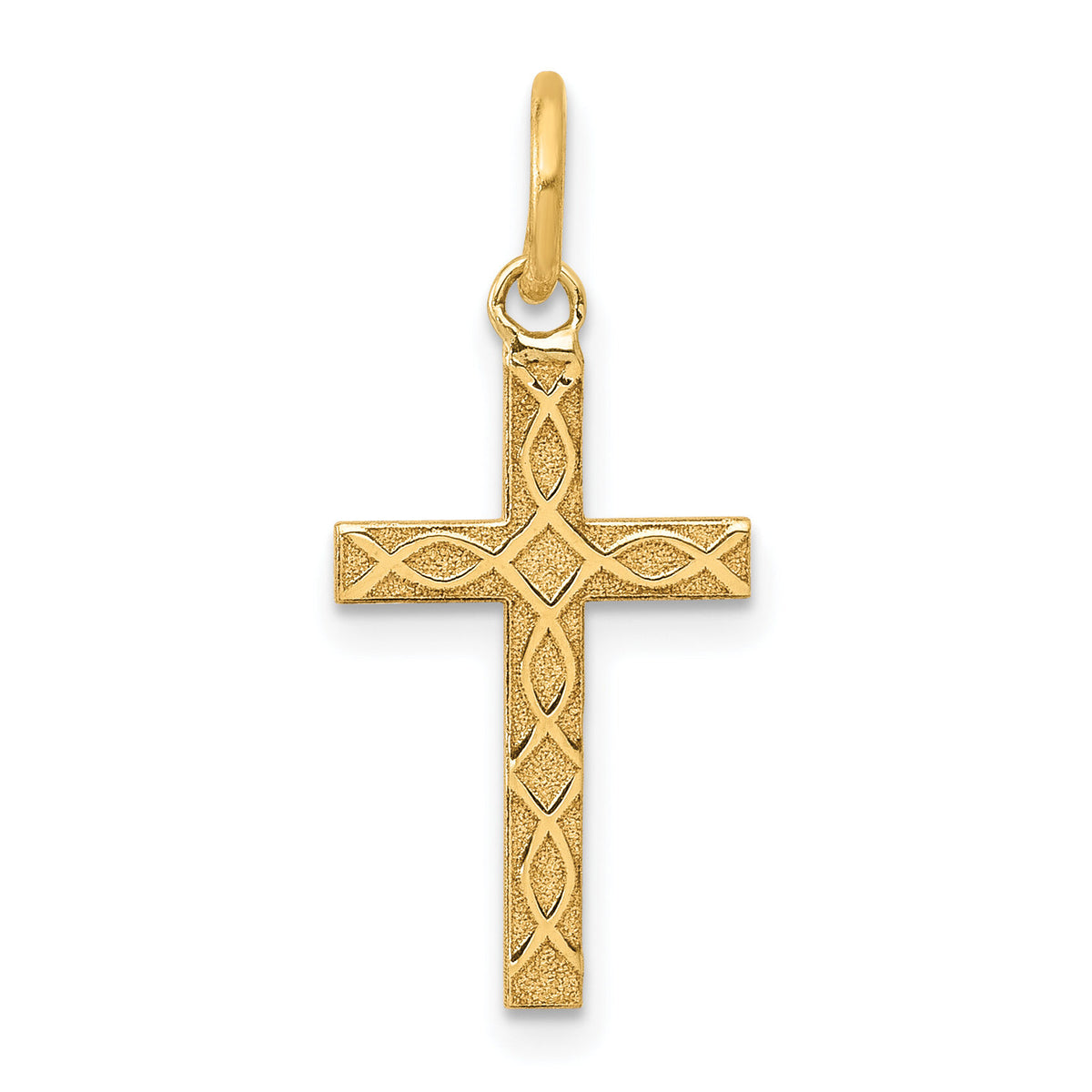 14K Laser Designed Cross Charm-XR1200