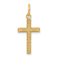 14K Laser Designed Cross Charm-XR1200
