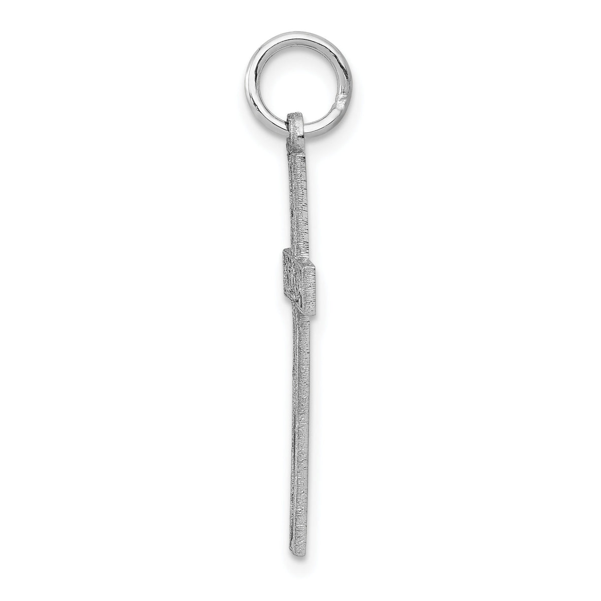 14K White Gold Laser Designed Cross Charm-XR1202