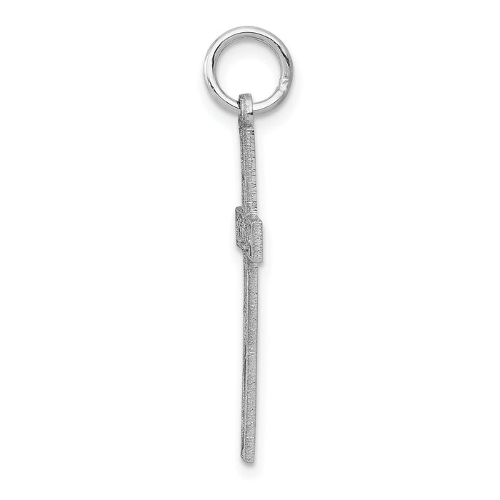 14K White Gold Laser Designed Cross Charm-XR1202
