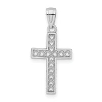 14k White Gold Cross Pendant-XR1206