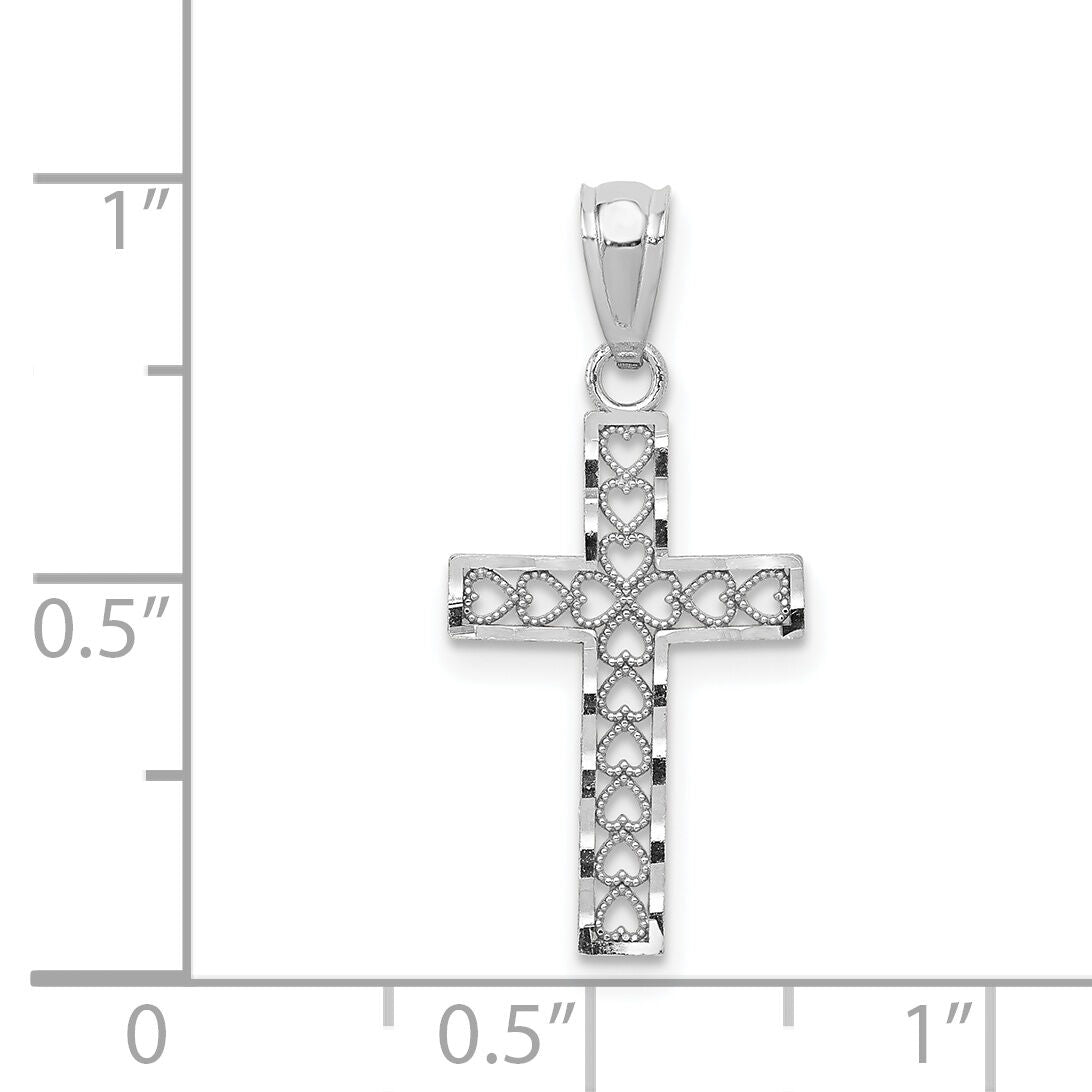 14k White Gold Cross Pendant-XR1206