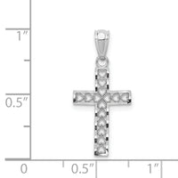 14k White Gold Cross Pendant-XR1206