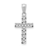 14k White Gold Cross Pendant-XR1206