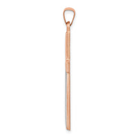 14k Rose Gold Rhodium Cross Pendant-XR1214