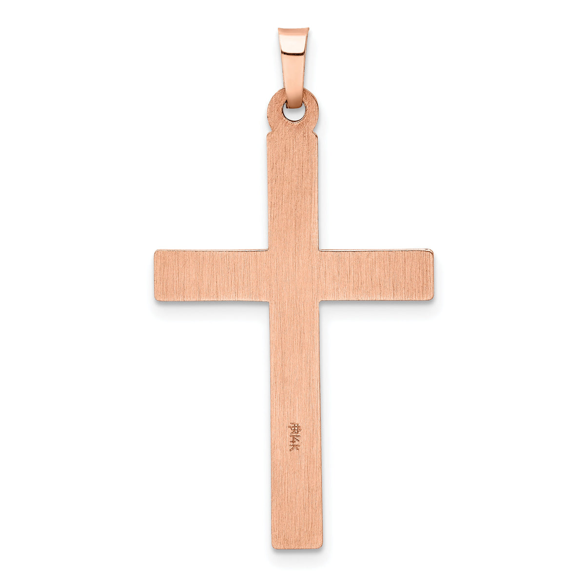 14k Rose Gold Rhodium Cross Pendant-XR1214
