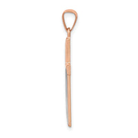14k Rose Gold Rhodium Hollow Cross Pendant-XR1215