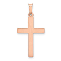 14k Rose Gold Rhodium Hollow Cross Pendant-XR1215