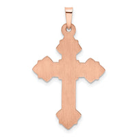 14K Rose Gold Fleur de Lis Cross Pendant-XR1226