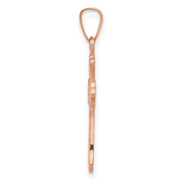 14k Rose Gold Cross Pendant-XR1229